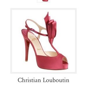 Christian Louboutin ernesta bow 120 satin heels size 39.5